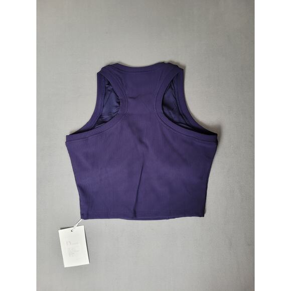 DMNZNS Womens Sleeveless High Neck Workout Crop Top Ribbed Knit Top Large - Picture 5 of 5